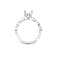 18kt White Gold Natural Round Diamond Semi-Mount Ring
