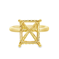 18kt Yellow Gold Natural Round Diamond Semi-Mount Ring (.18ct)