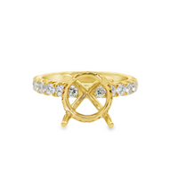 18kt Yellow Gold Natural Round Diamond Semi-Mount Ring (.85ct)