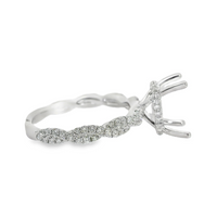 18kt White Gold Natural Round Diamond Hidden Halo Semi-Mount Ring (.49ct)