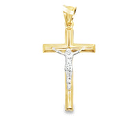 14kt Two-Tone Italian Made Crucifix Pendant (1.97g)