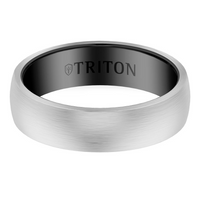 Triton Tu-Tone Tunsten 6mm Matte Finish Wedding Band