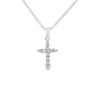 18kt White Gold Natural Diamond Cross Pendant (.22ct)