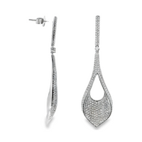 14kt White Gold Natural Diamonds Dangle Earrings (2.0ct)