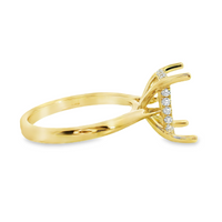 18kt Yellow Gold Natural Round Diamond Semi-Mount Ring (.18ct)