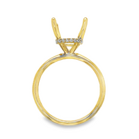 18kt Yellow Gold Natural Round Diamond Semi-Mount Ring (.11ct)
