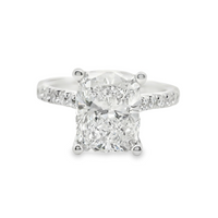 18kt White Gold Lab-Grown Cushion Diamond Engagement Ring (3.45ct)