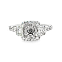 18kt White Gold Halo Natural Diamonds Semi-Mount Ring (0.62ct)