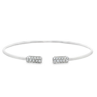 18kt White Gold Natural Round Diamond Bangle Bracelet (.33ct)