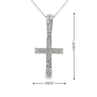 14kt White Gold Lab-Grown Round Diamonds Cross Pendant (.56ct)