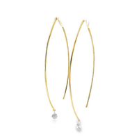18kt Yellow Gold Natural Diamonds Ear Wire Drop Earrings (39ct)