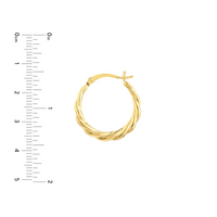 14kt Yellow Gold Medium Twisted Hoop Earrings