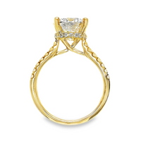 18kt Yellow Gold Lab-Grown Round Diamond and Natural Round Diamonds Engagement Ring (3.35ct)