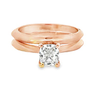14K Rosé Gold Natural Cushion Diamond Solitaire Engagement Ring (1.0ct)