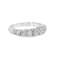 18kt White Gold Natural Round Brialliant Diamond French Pave Wedding Ring (1.02ct)