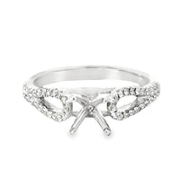 18kt White Gold Split Shank Natural Diamonds Semi-Mount Ring (0.2ct)
