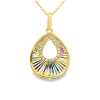 18kt Yellow Gold Natural Round Diamond Teardrop Pendant (.04ct)