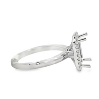 18kt White Gold Full-Cut Diamond Halo Semi-Mount Ring (.16ct)