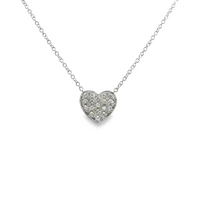 18kt White Gold Natural Diamond Heart Pendant (.32ct)