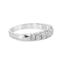 18kt White Gold Natural Round Brialliant Diamond French Pave Wedding Ring (1.02ct)