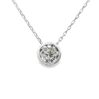18kt White Gold Natural Diamond Solitaire Pendant (0.31ct)