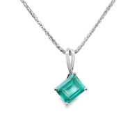 14kt White Gold Lab-Grown Emerald Tourmaline Pendant (4.79ct)