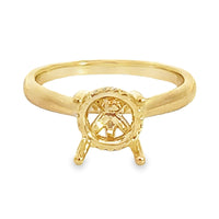 18K Yellow Gold Natural Diamond Semi-Mount Ring (.06ct)
