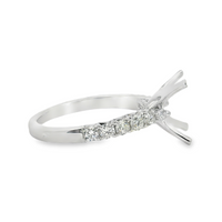 18kt White Gold Natural Round Diamond Semi-Mount Ring (.61ct)