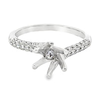 18kt White Gold Twist Natural Diamonds Semi-Mount Ring (0.35ct)