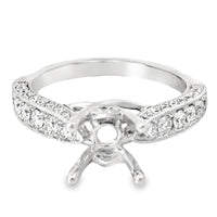 18kt White Gold Cathedral Natural Diamonds Semi-Mount Ring (0.56ct)