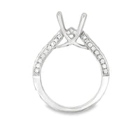 18kt White Gold Cathedral Natural Diamonds Semi-Mount Ring (0.56ct)