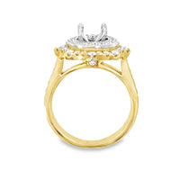 18kt Tu-Tone Gold Halo Natural Diamonds Semi-Mount Ring (0.6ct)