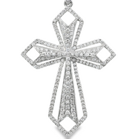 18kt White Gold Natural Diamond Cross Pendant (0.82ct)