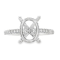 18K White Gold Natural Round Diamond Semi-Mount Ring (.43ct)