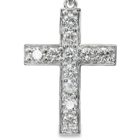 14kt White Gold Natural Diamond Cross Pendant (.91ct)