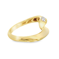 18kt Yellow Gold Natural Round Diamond Bypass Ring (.32ct)