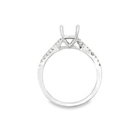 18kt White Gold Cross Over Natural Diamonds Semi-Mount Ring (0.23ct)