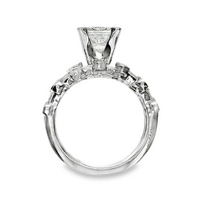 18kt White Gold Lab-Grown Princess Diamond and Natural Diamond Wedding Ring Set (2.92ct)