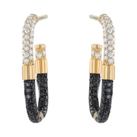 Oro Alexander 14kt Yellow Gold Natural Diamond Elongated Tube Earrings (.80ct)