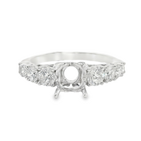 18kt White Gold Natural Round Diamond Semi-Mount Ring (.76ct)