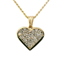 14kt Yellow Gold Natural Diamond Heart Pendant (0.97ct)