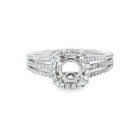 18kt White Gold Split Shank Natural Diamonds Semi-Mount Ring (0.5ct)