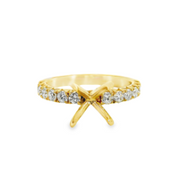 14kt Yellow Gold Natural Round Diamond Semi-Mount Ring (.66ct)