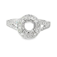 18kt White Gold Halo Natural Diamonds Semi-Mount Ring (0.65ct)