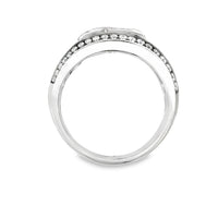 18kt White Gold and White Enamel Natural Diamond Free Form Ring (0.5ct)
