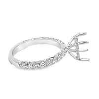 18K White Gold Natural Diamond Semi-Mount Ring (.85ct)