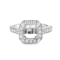 18kt White Gold Halo Natural Diamonds Semi-Mount Ring (1.04ct)