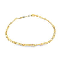 14kt Yellow Gold 7" 2.3mm Fancy Link Bracelet (2.5g)
