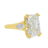 18kt Yellow Gold Lab-Grown Radiant & Pear Diamonds 3-Stone Engagement Ring (3.99ct)