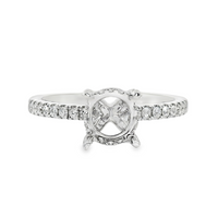 18kt White Gold Full-Cut Diamond Hidden Halo Semi-Mount Ring (.24ct)